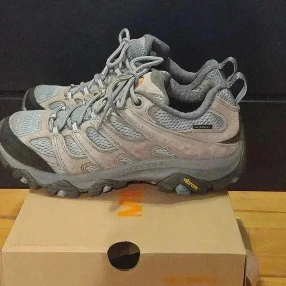 EUC Merrell MOAB 3 blue gray wide width hiking shoes‎ women's 8 - Picture 2 of 7